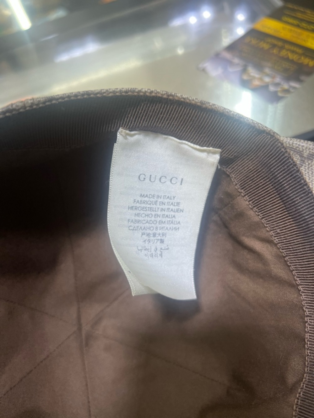 Gucci Beige GG Monogram Baseball Cap with Red BOUTIQUE Script - Picture 6 of 11